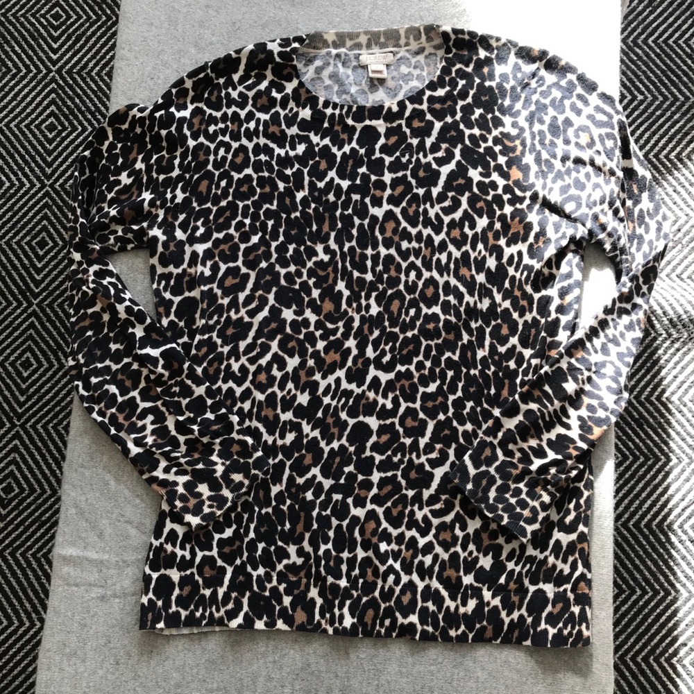J. Crew leopard cotton sweater